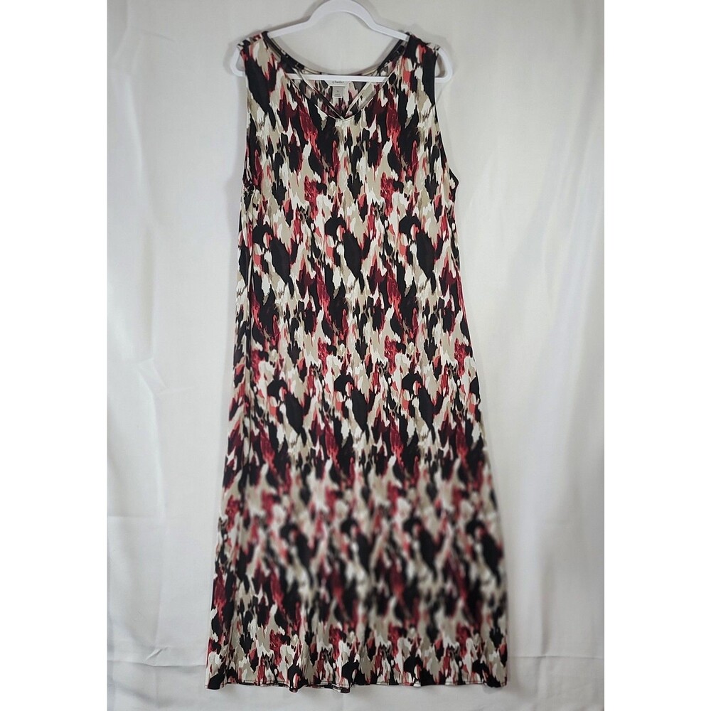 CJ Banks Plus Size 1X Maxi Dress Sleeveless Abstract Geometric Jersey Knit